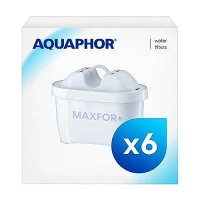 Image de Aquaphor Maxfor+ Pack 5+1 Lot de 6 cartouches filtrantes contre le calcaire, chlore et autres substances pour Onyx, Amethyst, Jasper, Time &amp; tous les modèles Brita Maxtra+ Maxtra