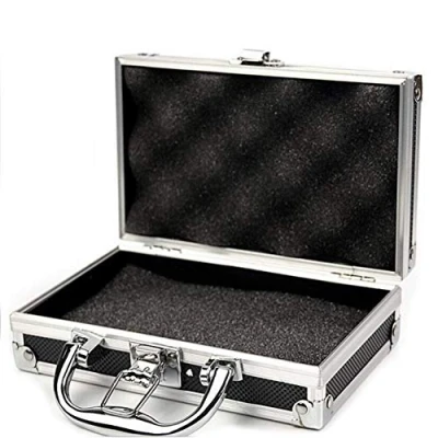 Image de JoyFan Mini boîte à outils portable en aluminium pour transporter des artisans et voyage (Noir, 215 x 65 mm)