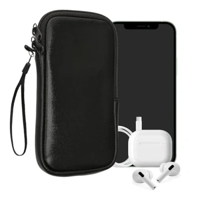 Image de kwmobile Housse Universelle Smartphone Pochette de Protection 16,5 x 8,9 cm pour téléphone Portable L 6,5&quot; en néoprène Noir métallique