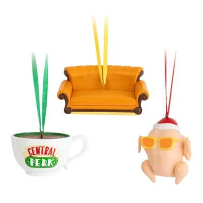 Image de Grupo Erik Lot de 3 Décorations Noël Friends Boules Originales en Résine, Sapin
