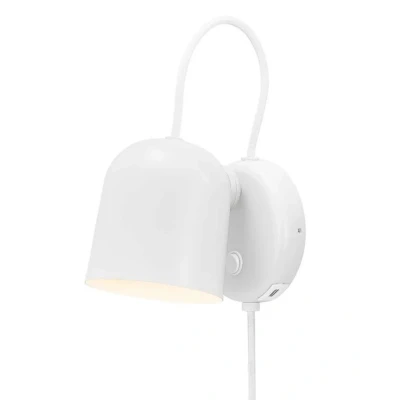 Image de Design for the People Angle GU10 applique murale avec interrupteur et port USB 11 x 17 19,1 cm blanc gris