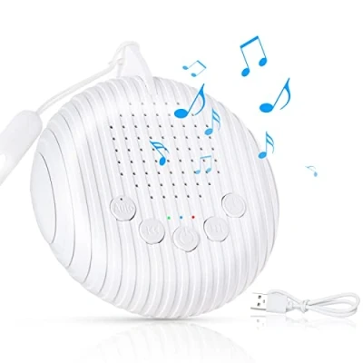 Image de URAQT Machine à Bruit Blanc Portable, Sommeil, avec 10 Sons Apaisants, Des Naturels Contrôle du Volume et 3 Minuteries de Mise en Veille Compacte, Rechargeable USB