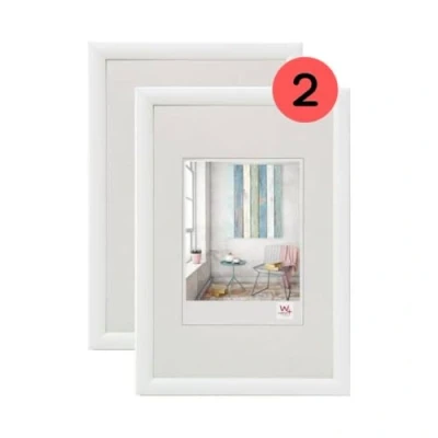 Image de walther design cadre photo blanc 30 x 45 cm double pack, en plastique Trendstyle KP045WD