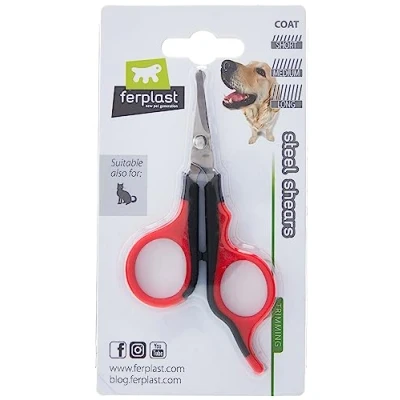 Image de Ferplast GRO 5997 Ciseau de Toilettage Spécial Contour des Yeux pour Chien/Chat 12,4 x 6,9 0,8 cm