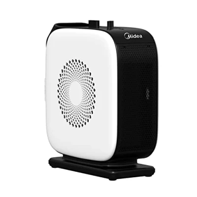 Image de Midea Nty15 19Cae Chauffage soufflant basse consommation Ptc en céramique portable 1500 W énergiquement efficace avec thermostat réglable, blanc noir, 25,8 x 10,3 28,5 cm, 3 kg