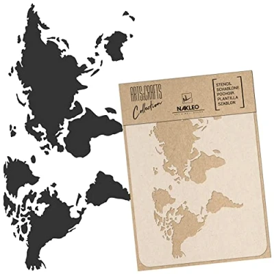 Image de BRICOLAGE réutilisable pochoir en plastique / A3 A4 A5 CRAFT CARTE DU MONDE Artisanat Meubles Scrapbooking Découpage (A4)