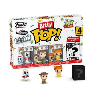 Image de Funko Bitty Pop! Toy Story Forky 4PK Forky, Woody, Gabby et Une Mini Figurine Mystère en Surprise 2.2 Cm Collectionnable Étagère Empilable Incluse Idée de Cadeau Fans