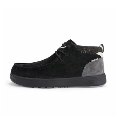 Image de WALK IN PITAS Baikal Bottines décontractées en croûte de cuir pour homme avec tige basse, Noir , 42 EU