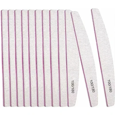 Image de Lot de 12 limes à ongles professionnelles double face en émeri grain 100/180 lavable, pour ongles, outils manucure, toilettage animaux compagnie