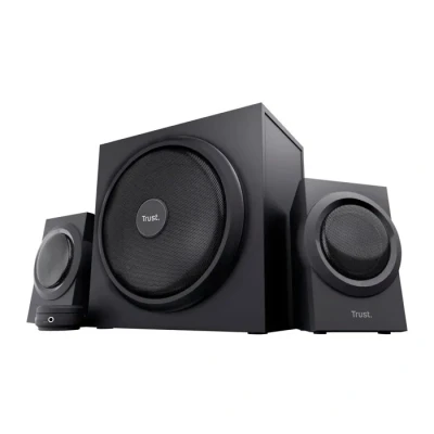 Image de Trust Yuri Système d&#039;Enceintes PC 2.1 avec Caisson de Basses en Bois (Puissance Crête 120 W, Commande Volume Filaire Prise Casque et Connexion Line in) Noir