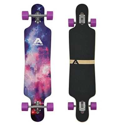 Image de Apollo Longboard Supernova, édition spéciale, Board Complet avec roulements à Billes ABEC Haute Vitesse y Inclus Jeu de clés en T, Drop Through, Freeride, Skate, Cruiser Boards
