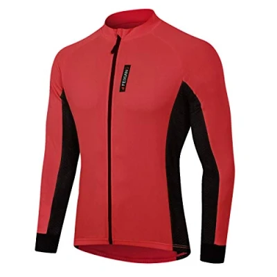 Image de MEETWEE Maillot Cyclisme Homme, Manche Longues Vélo Jersey VTT Vêtements Séchage Respirant Tee Shirt