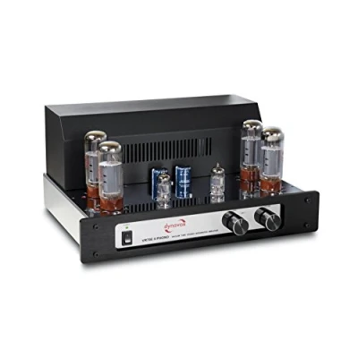 Image de Dynavox Amplificateur à Tubes VR 70E II, stéréo d&#039;une sonorité remarquable, préampli intégré, Look rétro, Grille Amovible, Coloris Chrome