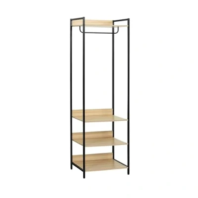 Image de Module dressing SWEEEK Noir 1 penderie 3 étagères Dimensions L 60 x P 48 H 190 cm