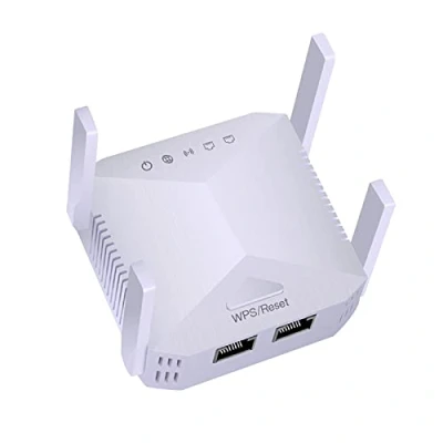Image de Repeteur WiFi Puissant,Port Ethernet Gigabit,1200Mbps Amplificateur WiFi, Double Bande 5GHz &amp; 2.4GHz Extender avec WPS, Ports LAN, 4 Antennes,Booster Compatible Toutes Les Box Internet