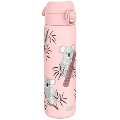 Image de Ion8 Gourde Inox, 600ml, Anti Fuite, Facile à Ouvrir, Verrouillage Sécurisé, Lavable au Lave Vaisselle, Poignée de Transport, Durable, Acier Inoxydable, Motif 3D Koala