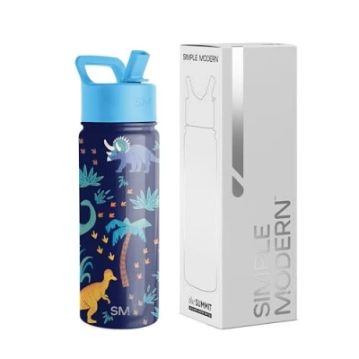 Image de Simple Modern Gourde Enfant avec Paille Isotherme Inox Réutilisable pour Garçons et Filles Summit 530ml Jurassic Jungle