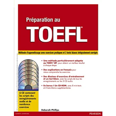 Image de préparation au TOEFL, version iBT : Méthode de avec exercices pratiques et 3 tests blancs corrigés (+ 6 CD) Livre d’occasion Très bon