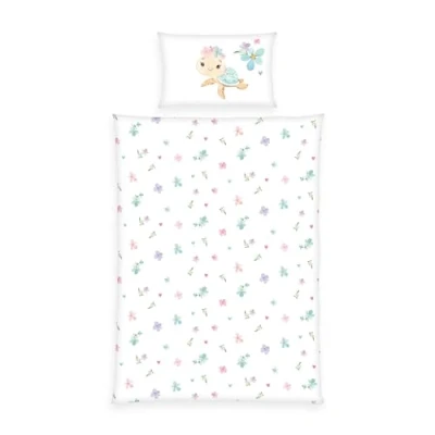 Image de Herding babybest Parure de lit d&#039;hiver Little Turtle, Taie d&#039;oreiller 40 x 60 cm Avec rabat hôtel, Housse couette 100 135cm, fermeture éclair, 100% coton/flanelle