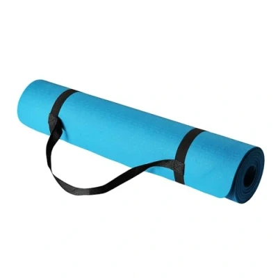 Image de Amazon Basics Tapis de yoga d&#039;exercice en TPE 0.6 cm d&#039;épaisseur avec sangle transport, Aqua