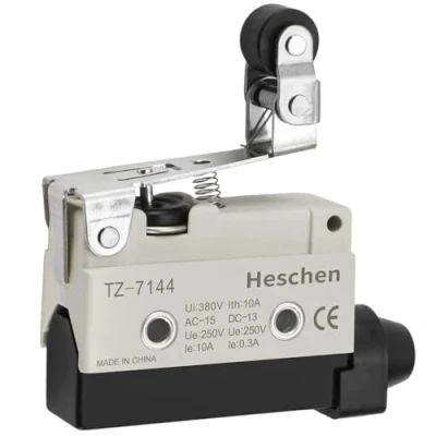 Image de Heschen Interrupteur de fin course horizontal TZ 7144 à pôle unique actionneur levier rouleau AC 380 V 10 A pour moulin CNN