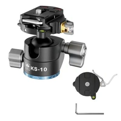 Image de SIRUI Rotule pour trépied, tête sphérique à profil bas de 29 mm KS 10, trépied panoramique 360 en alliage d&#039;aluminium appareil photo reflex numérique, caméscope,