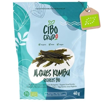 Image de Algue Kombu Bio Qualité Premium 40g. Algues Séchées au Soleil pour la Soupe Dashi. Riche en Fibres et Sels Minéraux.