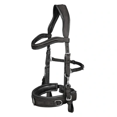 Image de Waldhausen Bridon Caveçon Anatomique Noir Poney