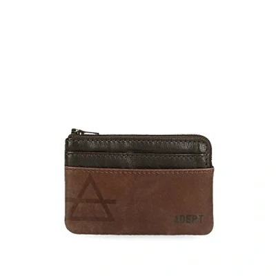 Image de Adept Jim Porte Monnaie Marron 11 x 7 1,5 cm Cuir, Marron,