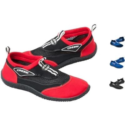 Image de Cressi Sub S.p.A. Reef Shoes Chaussures de Plage &amp; Piscine Mixte, Noir/Rouge, 38