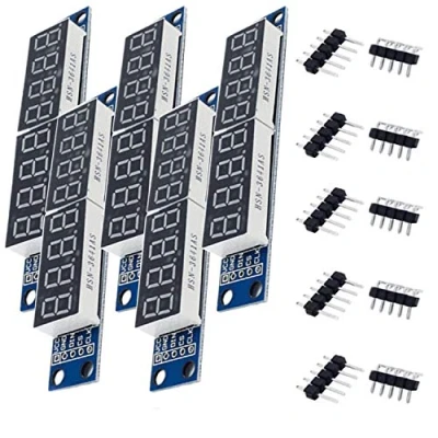 Image de AZDelivery 5X MAX7219 LED Module TM1637 8 Bit 7 Segments à Compatible avec Arduino et Raspberry Pi y Compris Un eBook
