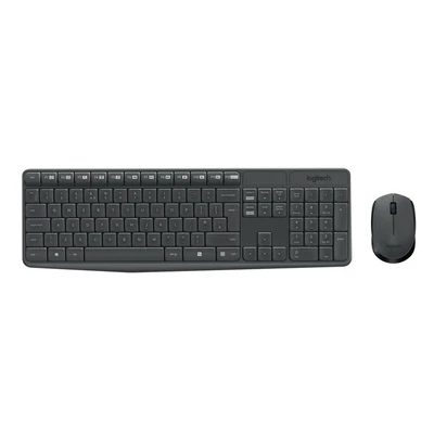 Image de Logitech MK235 Combo Clavier et Souris Sans Fil pour Windows, Récepteur Unifying 2,4 GHz, 15 Touches FN, Pile Longue Durée, PC, Ordinateur Portable, Belge AZERTY Gris