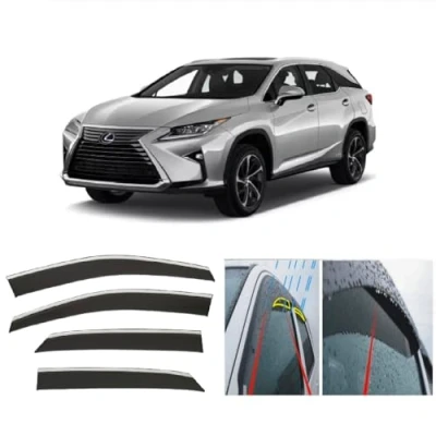 Image de AC WOW Lot de 4 déflecteurs d&#039;air compatibles avec Lexus UX 250h 200 300e 2018 2019 2020 2021 2022 2023 en verre acrylique teinté, pare soleil, pluie, neige