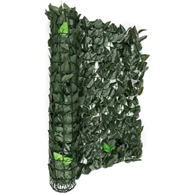 Image de blumfeldt Fency Bright Leaf 2020 Edition Clôture Brise Vue en Imitation Feuilles de hêtre, 300x150 cm, pour Balcon, terrasse, Jardin, Vert foncé