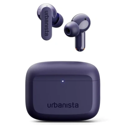 Image de Urbanista Palo Alto True Wireless Earbuds Écouteurs Bluetooth avec réduction adaptative du bruit, 45 heures d&#039;autonomie totale, étui de charge USB C, étanche IP54, compatible iOS et Android,