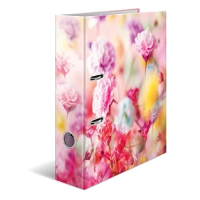 Image de HERMA classeur A4, motif de fleurs, rose, 7 cm large, pour enfants, avec plantes, coloré impression intérieure, garçons et filles