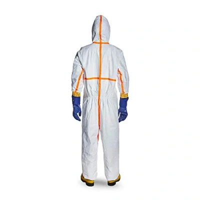 Image de DuPont Tyvek 800J Vêtement de protection chimique à capuche Catégorie III Type 3 B, 4 5 B et 6 Blanc Robuste léger Taille S