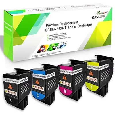Image de Cartouches de Toner Compatibles 4 Couleurs CS317 CX317 CS417 CX417 CS517 CX517 Capacité Standard 3000 Pages BK, 2300 CMY pour imprimante Lexmark CS317dn CX317dn CS417dn CX417de CS517de CX517de
