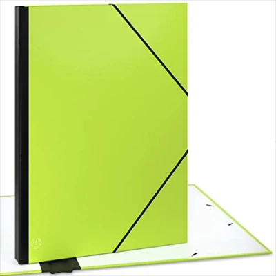 Image de ACROPAQ Carton à dessin A2 52 x 72 cm, XXL Grand, Avec fermeture élastique, Dos extensible pour plus d&#039;espace Vert