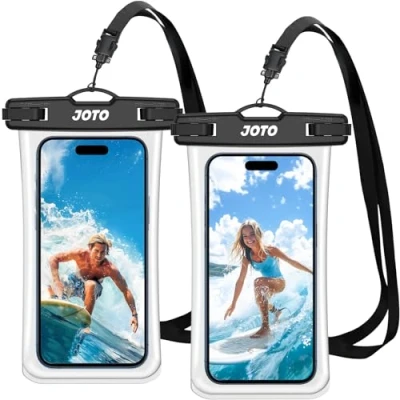 Image de JOTO 2 Pochettes Étanche Smartphone Améliorée pour iPhone 15, 14, 13, 12 Pro Max Plus XS XR X 8 7, Samsung A14, A23, A33, Xiaomi Redmi, Certifiée par IPX8 Housse Téléphone Jusqu&#039;à 7 Pouces