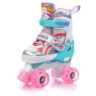 Image de meteor Patins à roulettes pour Enfants et Adolescents Rollers en Ligne réglables avec 4 Roues chacune rétro Filles garçons