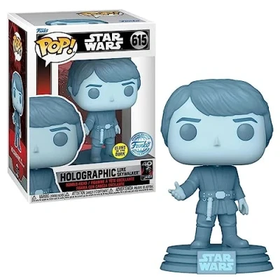 Image de Star Wars Episode VI Return of The Jedi: Holographic Luke Skywalker 40th Anniversary Glow in Dark Funko POP! Vinyl…
