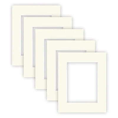 Image de nielsen Conservation Passepartout carton 2,2 mm set de 5 pièces format extérieur 24x30 cm pour d&#039;image 15x20 blanc ivoire (blanc crème) surface lisse