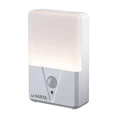 Image de VARTA Lampe de Nuit avec détecteur mouvement LED incl. 3 piles AAA, Motion Sensor Night Light, lumière, installation facile: vis, aimant ou ruban adhésif 3M, mise hors tension automatique