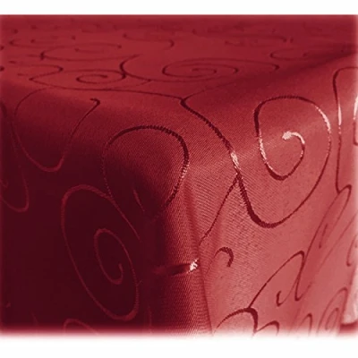 Image de JEMIDI Nappe élégante décorative, éclat Soyeux, 31 Tailles et 7 Couleurs, Polyester, Rouge foncé, 130x160