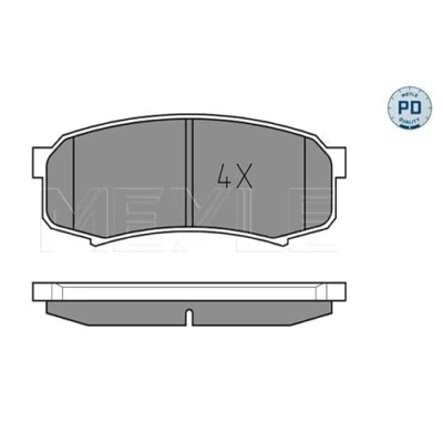 Image de MEYLE 025 219 4715/PD Jeu de plaquettes frein PD Quality Essieu arrière non préparé pour indicateur d&#039;usure avec tôle anti bruit