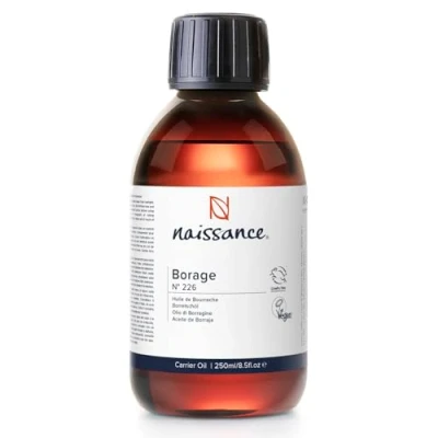 Image de Naissance Huile De Bourrache BIO (No. 226) 450ml Riche En GLA (Acide Gamma Linolénique) pour Peau, Visage, Corps, Cheveux, Massage, Vegan
