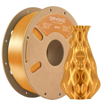 Image de ERYONE Silk PLA Filament 1.75 mm, pour imprimante 3D, 0,03 1 kg/Bobine, Doré