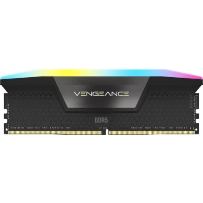 Image de CORSAIR Vengeance RGB DDR5 RAM 16GB (1x16GB) 5200MHz CL40 Intel XMP Mémoire Informatique Compatible iCUE Noir (CMH16GX5M1B5200C40)