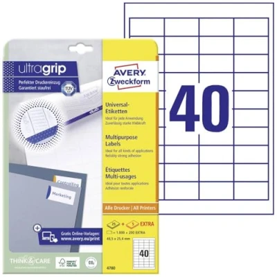 Image de AVERY/Zweckform étiquettes, 48,5 x 25,4 mm, blanc, bord